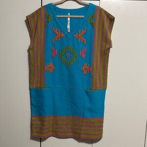 Uncle Frank Blue Embroidered Tunic